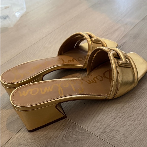 Sam Edelman Metallic Gold Slide Heels worn once - good condition without box - Picture 5 of 6